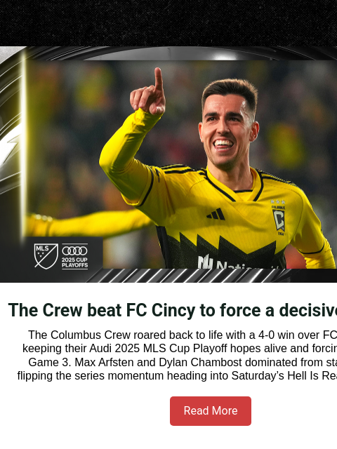 mlssoccer newsletter: Game 3 is on! Crew, Timbers, and Charlotte FC aren...