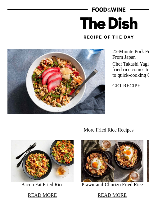 foodandwine newsletter: Pork Fried Rice