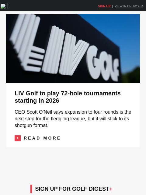 golfdigest newsletter: LIV Golf makes major format change