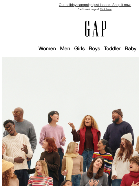gap newsletter: Give your gift. Ft. SIENNA SPIRO