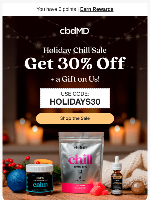 cbdmd newsletter: Unwind This Season with 30% Off