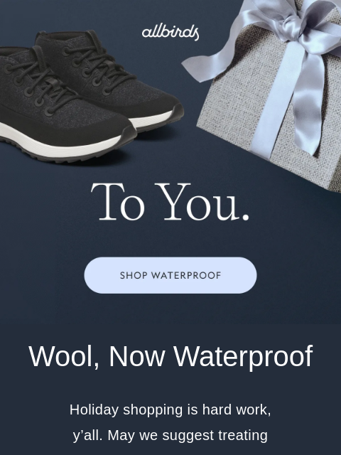 allbirds newsletter: ‘Tis The Season (To Treat Yourself)