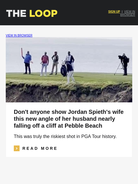 golfdigest newsletter: A new angle of Jordan Spieth's death-defying shot,...