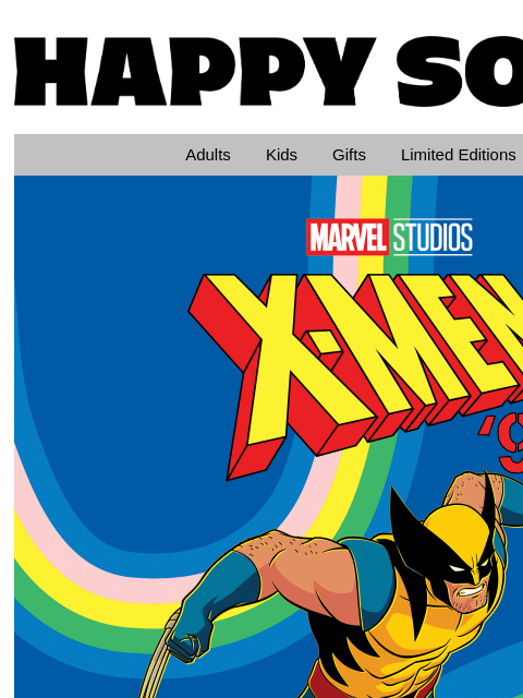 Astonishing! Uncanny! The X-Men are back in action, this time in an all-new MARVEL | Happy Socks collection! Happy Socks logo Happy Socks logo Adults Kids Gifts Limited Editions Sale The X-Men are here