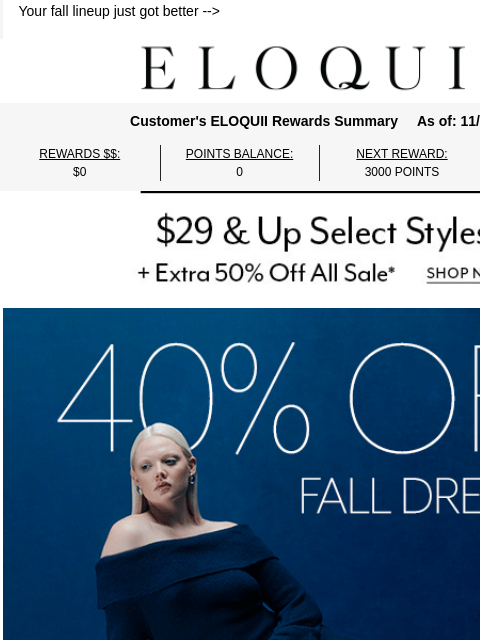 eloquii newsletter: You 🤝 40% off fall dresses