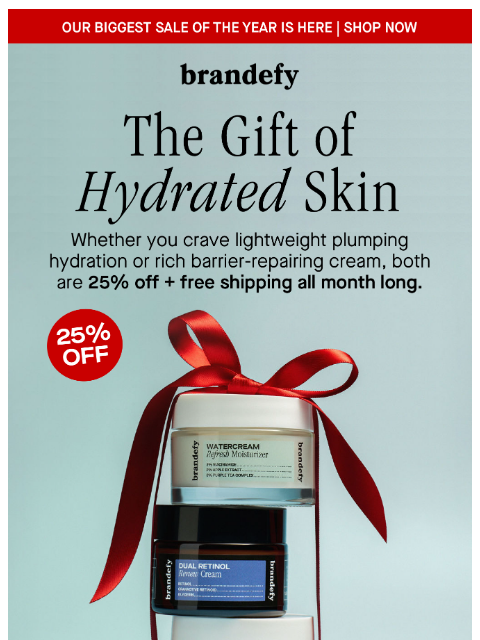 brandefyskin newsletter: This just in: 25% off plump + smooth skin