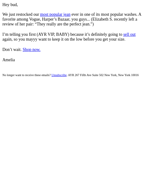 ayr newsletter: DON’T TELL ANYONE