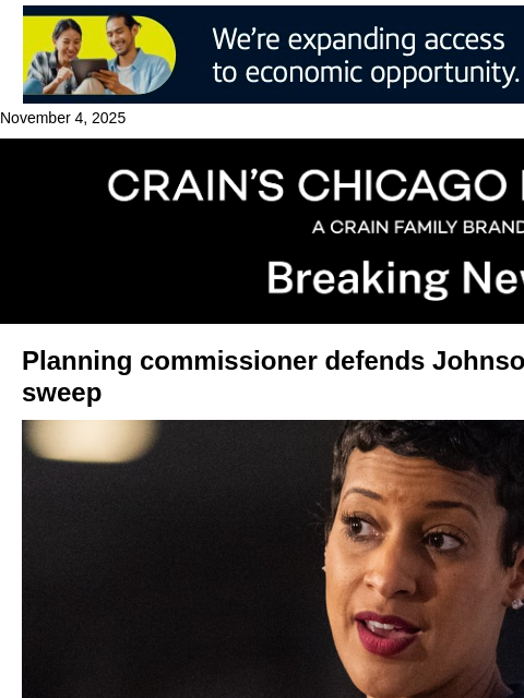crainalerts newsletter: Planning chief defends Johnson's record $1B TIF sw...