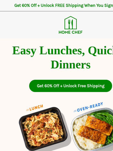 homechef newsletter: 🍕 * Feeling hungry? * Our lunch and dinner meals ...