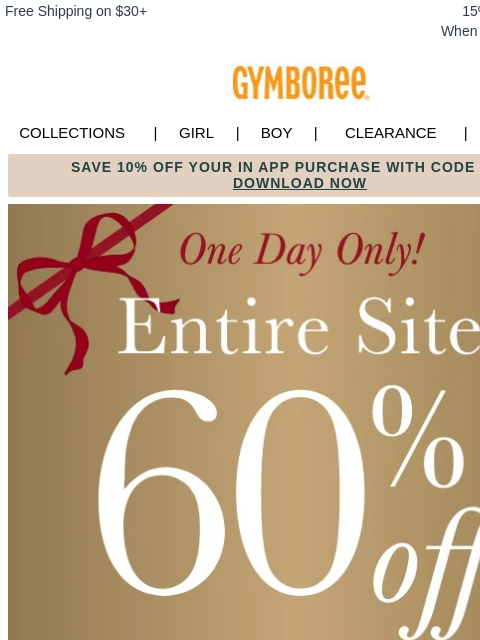 gymboree newsletter: 1. DAY. ONLY... 60% Off Entire Site❗