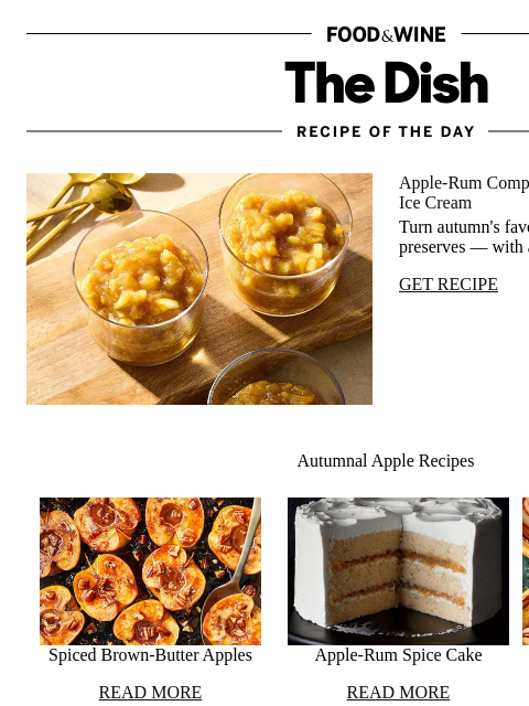 foodandwine newsletter: Apple-Rum Compote