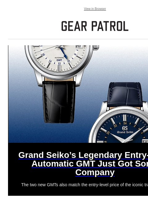 gearpatrol newsletter: Grand Seiko Triples the Entry-Level Automatic GMT ...