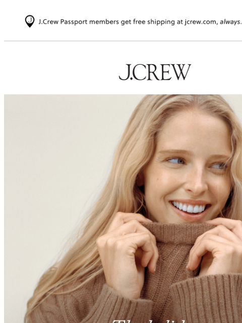 jcrew newsletter: Our Cashmere Shop is open for the holidays