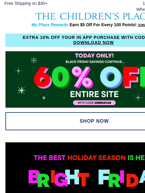 childrensplace newsletter: Black Friday DEAL 🌟 $12 & Up Sweaters ! 🌟  