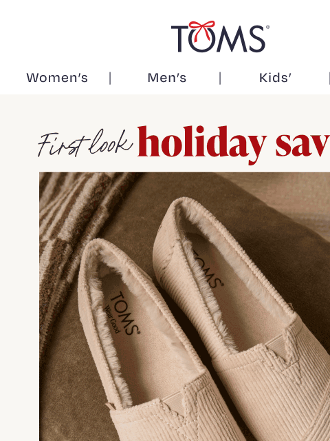 toms newsletter: Take 25% Off Cozy Gifts for Your One & Only
