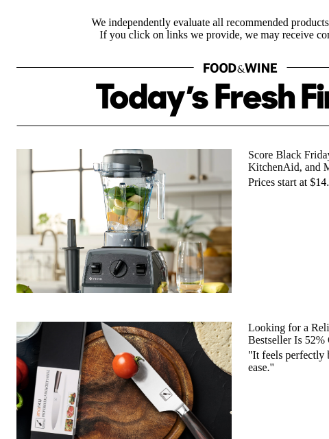 foodandwine newsletter: 52% Off: Home Cooks Say This Chef's Knife Is 'Perf...