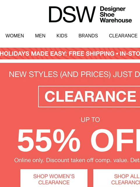 dsw newsletter: We know you loooove clearance