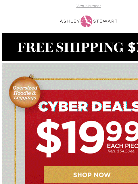 ashleystewart newsletter: 🎄CYBER DEAL ALERT🚨: $19.99 active set!