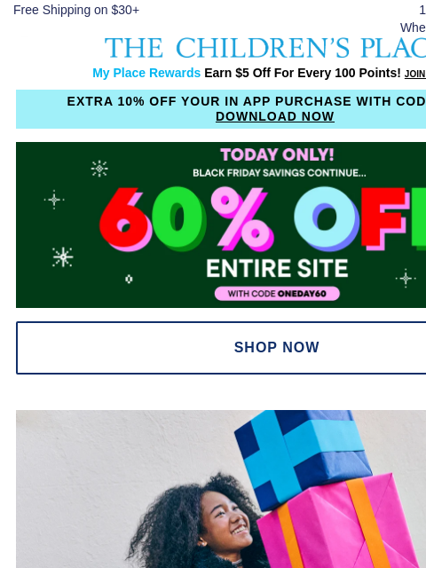 childrensplace newsletter: ENDS TONIGHT: 60% Off The Holiday Edit 💚🎄