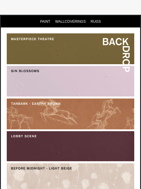 backdrophome newsletter: YOUR NOVEMBER PALETTE