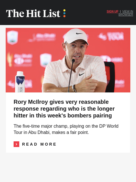 golfdigest newsletter: Gary Player walks back controversial Ryder Cup tak...