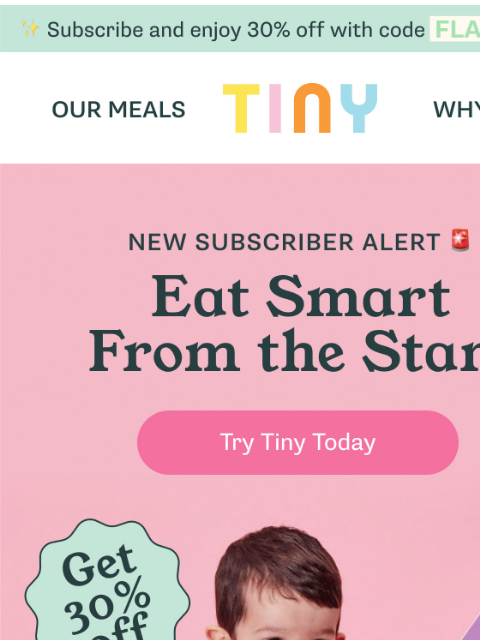 tinyorganics newsletter: ✨ A Rare Treat: 30% Off Tiny Meals - This Week Onl...