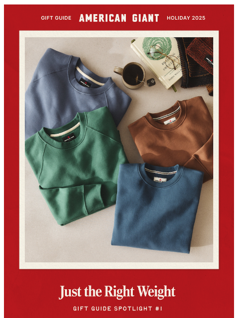 american-giant newsletter: Gift Guide #1: The Midweight Crew