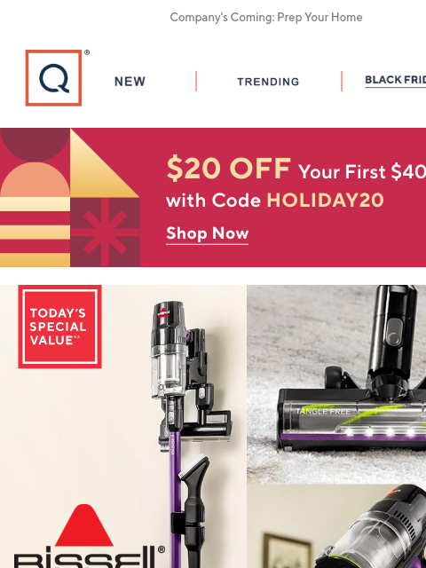 qvcemail newsletter: Free Ship on All Floor Care + Get $20 Off