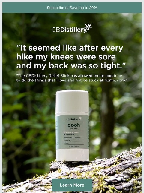 thecbdistillery newsletter: "It seemed like after every hike my knees were sor...
