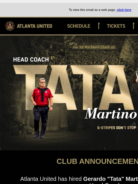 atlutd newsletter: Atlanta United Welcomes New Head Coach