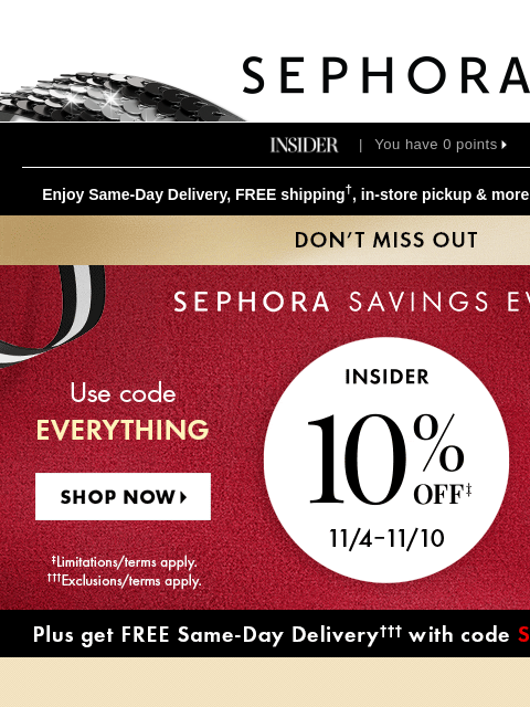 sephora newsletter: Have you checked out these offers? Don’t miss 10% ...