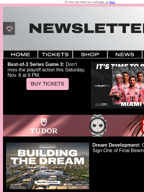 intermiamicf newsletter: A must-win playoff match, Miami Freedom Park Miles...