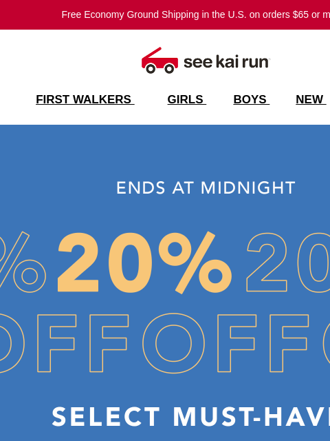 seekairun newsletter: Last chance! 20% off your favorite styles ends ton...