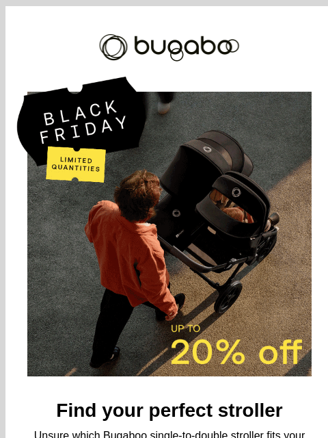 bugaboo newsletter: Save up to 20%
