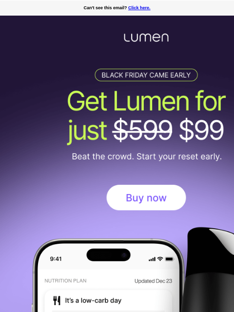 lumen newsletter: Black Friday starts now 🔥