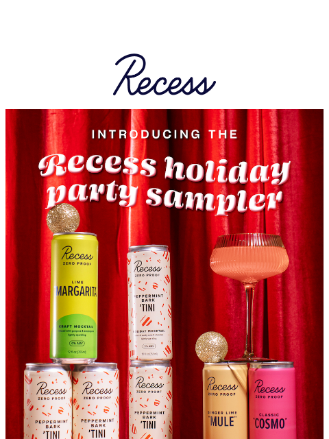 takearecess newsletter: introducing the holiday party sampler