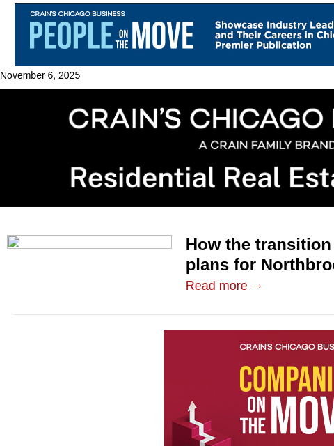 crainalerts newsletter: Developers sue Archdiocese of Chicago