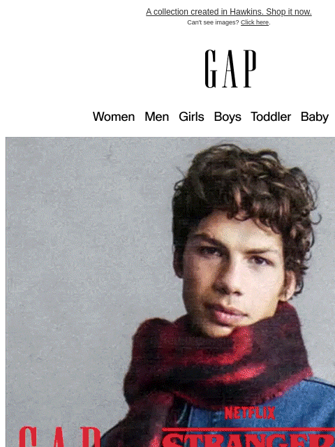 gap newsletter: Introducing: The Stranger Things Collection