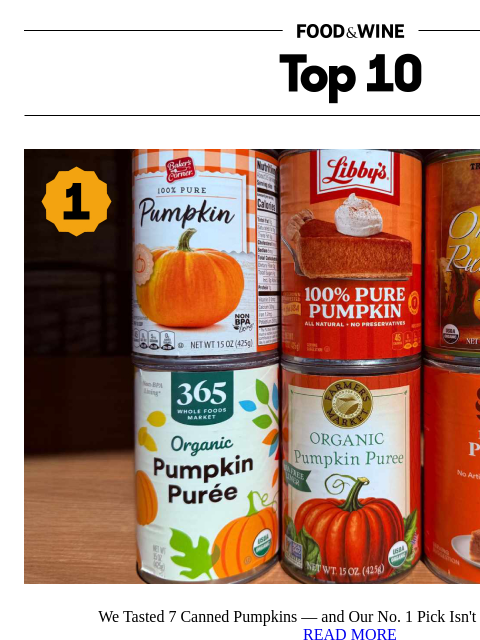 foodandwine newsletter: The No. 1 Canned Pumpkin Isn't the One You Think