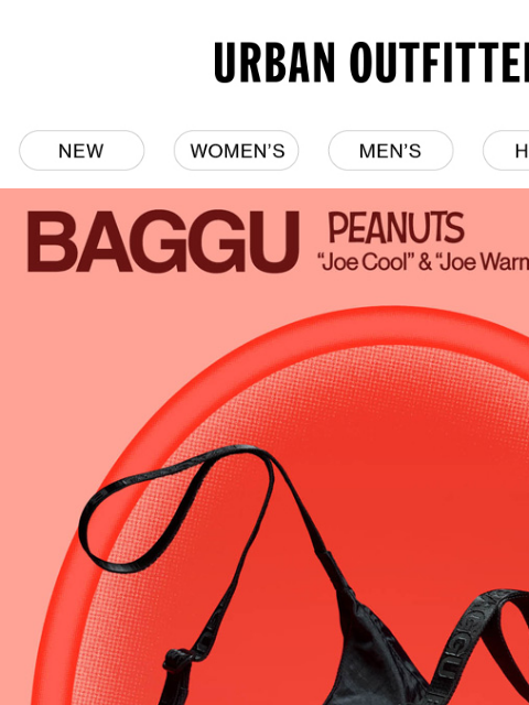 urbanoutfitters newsletter: drop everything! it's NEW BAGGU x Peanuts →