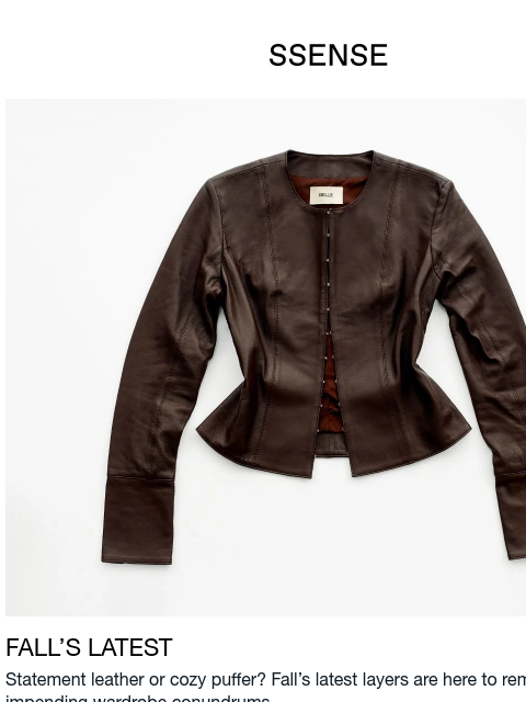ssense newsletter: Outerwear That Matters