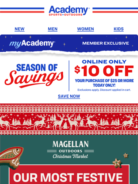 academy newsletter: 🎄Get Outfitted for the Holidays with Magellan Out...