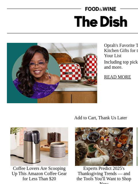 foodandwine newsletter: Oprah's Favorite Things 2025 Is Here — Shop the Be...