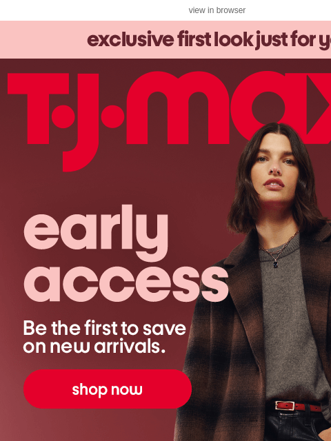 tjmaxx newsletter: Insiders exclusive (!) early access 🕙