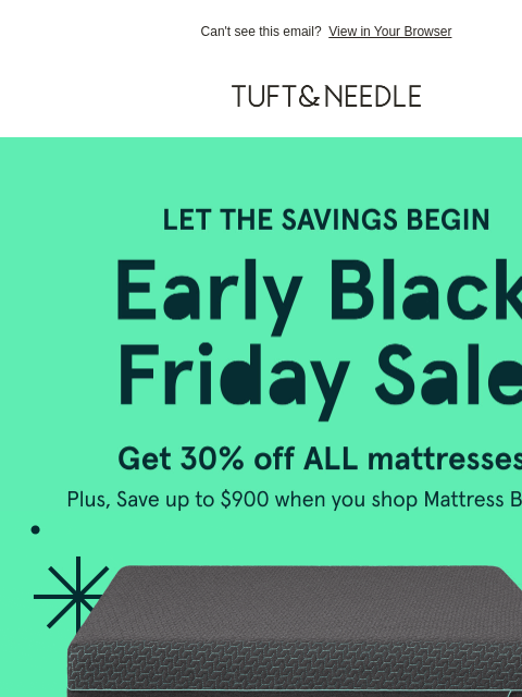 tuftandneedle newsletter: Fashionably early: Shop Early Black Friday