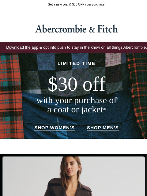 abercrombie newsletter: Up your outerwear game.