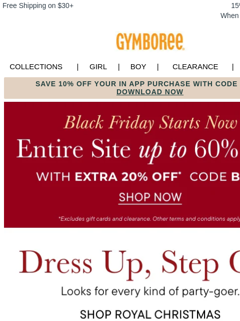 gymboree newsletter: Up to 60% Off Magical & Merry Christmas Fits ✨