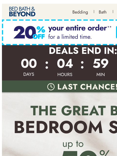 bedbathandbeyond newsletter: Final hours: Up to 50% off ⏳