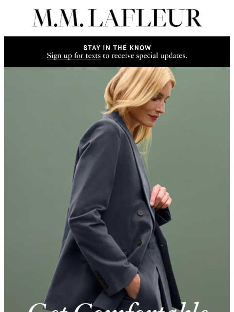 mmlafleur newsletter: NEW IN: Looking sharp has never felt so soft.