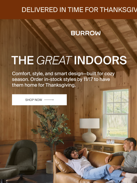 burrow newsletter: Welcome to the Great Indoors